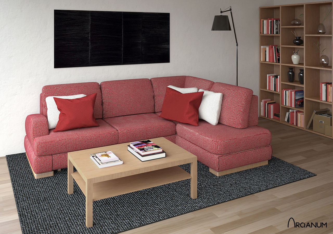 Building of fourteen houses in Tarazona, living room